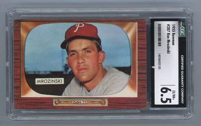 1955 Bowman #287 Ron Mrozinski CGC 6.5 EX/NM+ #4331005 - Image 1 of 2