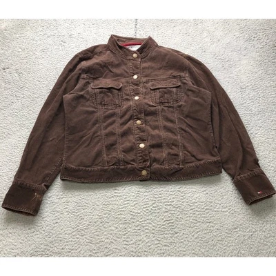 Jaqueta jeans caminhoneiro Tommy Hilfiger marrom veludo feminina GG marrom - Imagem 1 de 4