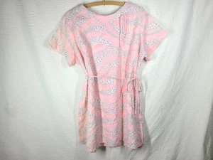 Vtg 60s Pink Plus Size Tunic Mod Floral Embossed Nylon wString Belt XXL b54 - Picture 1 of 15