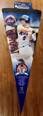 NY METS DAVID WRIGHT PENNANT #5 NUMBER RETIREMENT 7/19/2025 MLB BASEBALL BANNER - Image 1 of 4