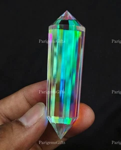 205 Ct Rainbow Mystic Quartz Vogal Cut Healing Crystal Loose Gemstone - Picture 1 of 10