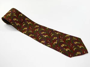 Men's Vintage Giorgio Armani Cravatte Silk Tie Necktie GREEN BLUE SWIRLS ITALY - Picture 1 of 3