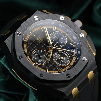 Audemars Piguet Royal Oak Offshore cronógrafo ouro preto CONJUNTO PERFEITO 26420CE - Imagem 1 de 4