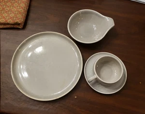 Russel Wright Steubenville Granit grau Teller Teetasse Untertasse Teller Lug Suppenschale - Bild 1 von 10