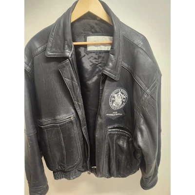 ВИНТАЖНЫЙ SMITH WESSON КОЖИ BOMBER КУРТКА МУЖСКАЯ 2 X АМЕРИКАНСКАЯ ТРАДИЦИЯ - Изображение 1 из 4