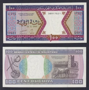Geldschein Mauretanien 100 Ouguiya 1999 P 5h Fds / UNC - Picture 1 of 2