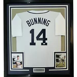 FRAMED Autographed/Signed JIM BUNNING 33x42 Detroit White Jersey JSA COA Auto - Picture 1 of 2
