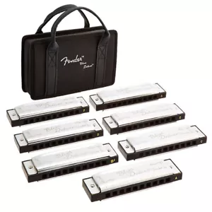 Fender Blues Deluxe Harmonica Pack - 7 Key Set w/ Case - C, G, A, D, F, E, Bb - Picture 1 of 6