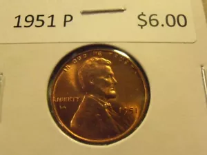 1951 P LINCOLN CENT, Nice BU coin - Picture 1 of 11