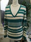 SOUTH block striped V neck jumper - Size 8 - New no tags - Free P&P