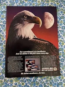 Pubblicità Vintage 1985 USPS United States Postal Service Express Mail Print Eagle - Foto 1 di 7