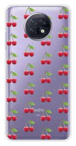 Coque en silicone imprimée compatible Xiaomi Redmi Note 9T 5G Cerises Gris - Picture 1 of 3
