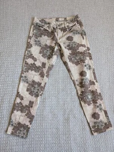 Allsaints Hose Damen 27 Braun Brodie Low Rise Crop Skinny Blumen Kranz Print - Bild 1 von 13