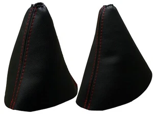 Rot Faden Echtleder Schaltsack und Handbremsmanschett Für CITROEN C5 2001-2008 - Picture 1 of 1