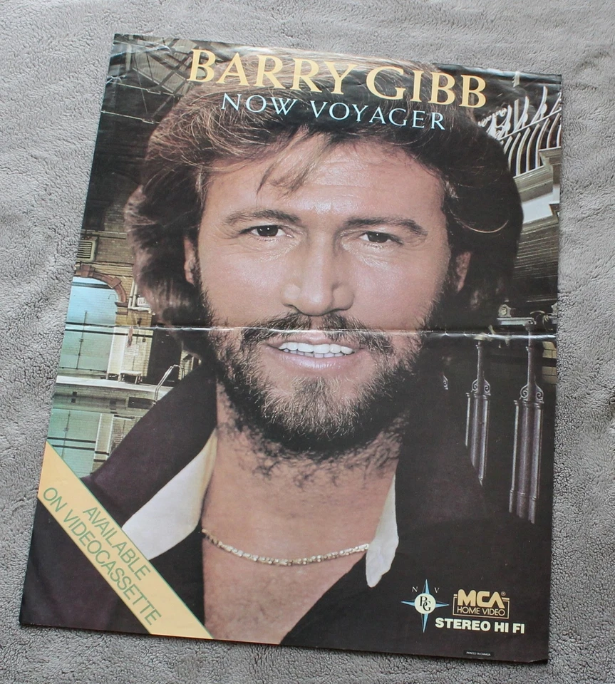 Barry Gibb Now Voyager 1984 Bee Gees Canada MCA Home Video VCR Promo Poster VG - Image 1 of 1