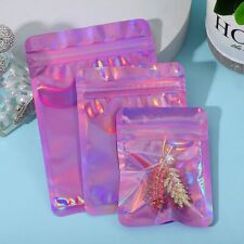 Zip Lock Bags Hologram 100pcs Laser Pouches Resealable Packaging Jewelry Storage