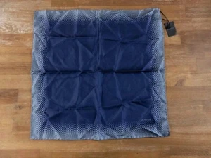 LANVIN Paris blue geometric print silk pocket square authentic NWT designer - Picture 1 of 4