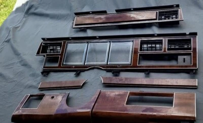 1985 - 1989 Lincoln Towncar full dash wood set  cluster radio glove box set - Image 1 of 4