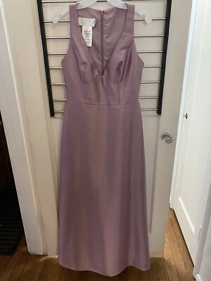 Vestido de dama de honor de novia David cuarzo rosa polvoriento talla 6 rosa malva Foto 1 de 4