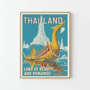 Thailand Vintage Travel Poster Fine Art Print | Home Decor - Picture 1 of 5