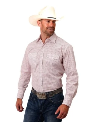 Roper Western Shirt Mens L/S Print Snap White 01-001-0019-0414 WH - Image 1 of 2