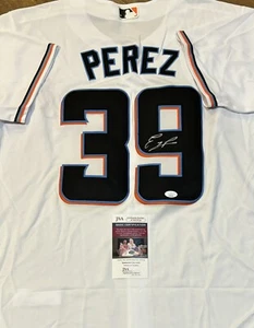Eury Perez Miami Marlins Autographed Jersey JSA COA Certified - Picture 1 of 3