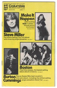 Revista Columbia Record Tape Club 77 de junio Steve Miller Boston Burton Cummings - Imagen 1 de 1