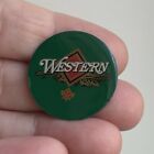 Western Brewery Beer Maple Leaf Scrapbooking Metal Green Enamel Button Sign Pin 