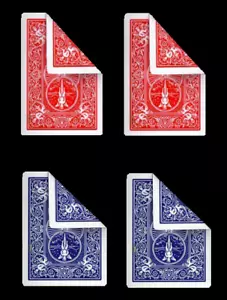 Lote de 4 cartas de juego de bicicleta - doble respaldo rojo y azul para trucos de magia utilitario - Imagen 1 de 1