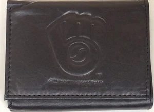 MLB Milwaukee Brewers Genuine Cowhide Tri-Fold Wallet, New - Picture 1 of 2