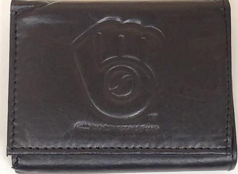 MLB Milwaukee Brewers Genuine Cowhide Tri-Fold Wallet, New Cover