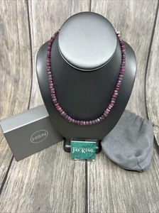 Jay King Sterling Silver Pink Sapphire Bead Necklace - Picture 1 of 14