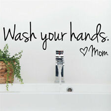 " Wash Your Hands" Wall Sticker Bathroom Home Garden Decor Black PVC Art Decal
