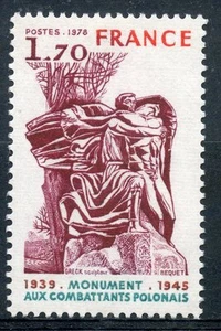 STAMP / TIMBRE FRANCE N° 2021 ** MONUMENT COMBATTANTS POLONAIS - Photo 1/1
