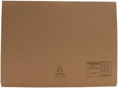 Exacompta Guildhall Document Wallet 285gsm A4 Buff (Pack of 50) PDW4-BUFZ - Image 1 of 3