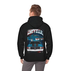 Blue 1972 Chevelle hoodie Car Guy Gift,nova,corvette,charger,classic,hot Rod - Picture 1 of 5