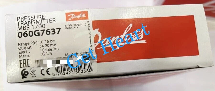 1PC Danfoss MBS1700 060G7637 Pressure Transmitter 0-16bar  FedEx or DHL or UPS - Image 1 of 1
