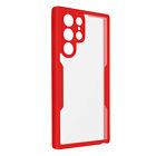 Case For Samsung Galaxy S23 Ultra, Plexiglass Back And Polymer Front Red Contour