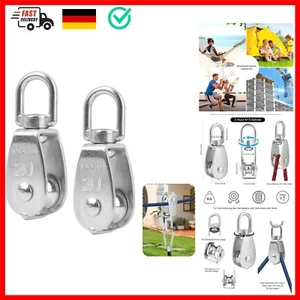 2 Stk Flaschenzug Umlenkrollen Seile Umlenkrolle Klein Edelstahl Riemenscheib... - Bild 1 von 9