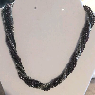 Chan Luu 8 Strand 925 Shepherd's Hook Beaded Gemstone Choker 15" w/ 2" Extension - Image 1 of 4