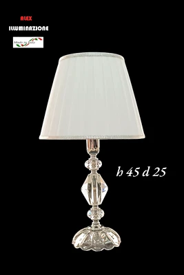 Lampada da comodino Elegante piccola cristallo pigna 1 luce riporti cromo  - Immagine 1 di 4