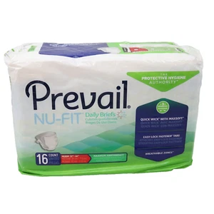 (Pack of 4) Prevail Nu-Fit Daily Briefs Medium Maximum Absorbency 64 Total ct. - Picture 1 of 7