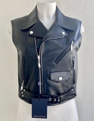 Authentic Louis Vuitton Leather Vest Jacket, Size Small - Image 1 of 4