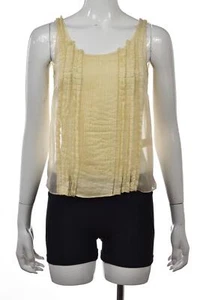 Catherine Malandrino Womens Top Size 2 Yellow Blouse Silk Tank Sleeveless Shirt - Picture 1 of 5