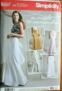 SIMPLICITY PATTERN 8597 SKIRTS MISSES SIZES 8 10 12 14 16 UNCUT NEW - Picture 1 of 2