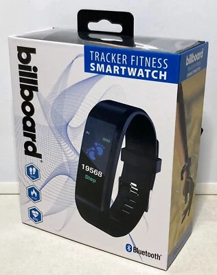 Billboard Tracker Fitness Smart Watch Bluetooth for Apple Android Steps Kcal Bmp - Image 1 of 4