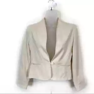 Nanci Jennifer Blazer Women's Size 7 8 Single Button Vintage Cream Career Chic - Picture 1 of 4