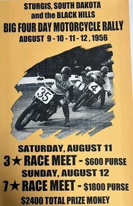 Póster arte de pared Sturgis South Dakota Motorcycle Rally 1956 13" por 18" - Imagen 1 de 1