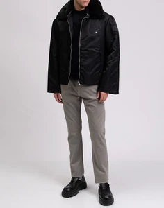 Giacca pilota Mile RRP €590 IDENTITÀ CASUALI taglia S collo pelliccia sintetica rimovibile - Foto 1 di 11