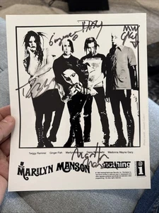 Marilyn Manson 8x10 Autographed signed by 4, Early Promo Photo reprint - Picture 1 of 2